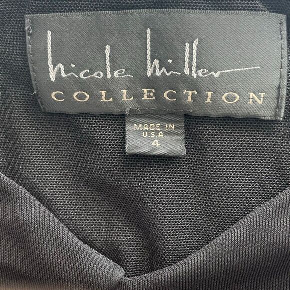 EUC! Nicole Miller Collection Black Sleeveless Midi Chest Cut Out Dress - Size 4 - Picture 7 of 7